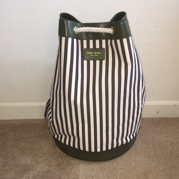 henri bendel striped backpack